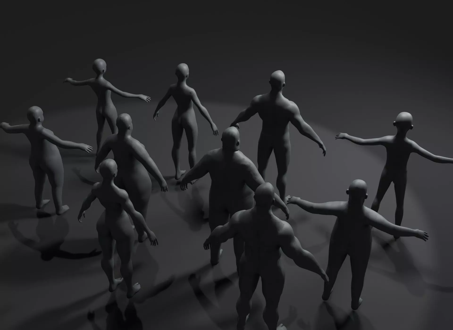 Human Body Base Mesh 40 Models Pack with 76 Sound Effects Low-poly 3D model_15