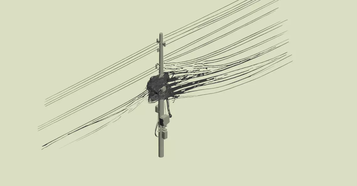 Electric Utility Pole 3D Model 3ds Max Corona FBX Low-poly 3D model_0