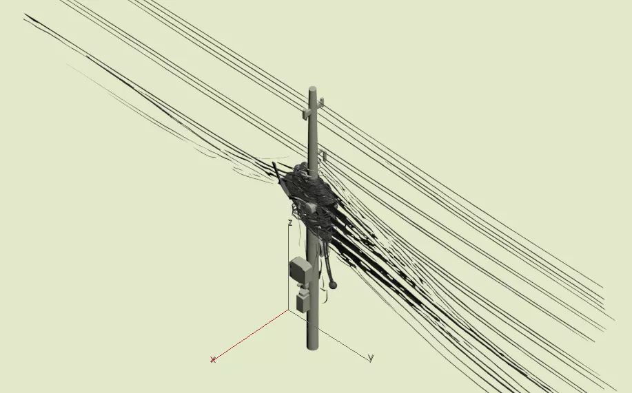 Electric Utility Pole 3D Model 3ds Max Corona FBX Low-poly 3D model_2