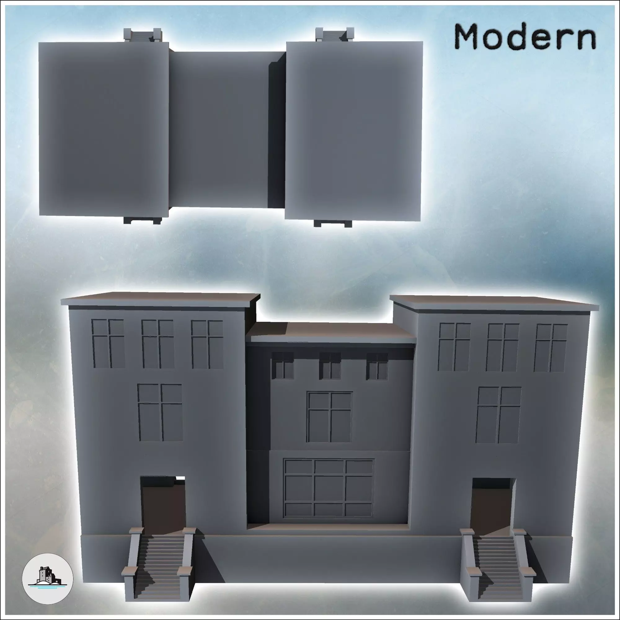 Modern Headquarters Building with Flat Roof Arnhem The Netherlan 3D print model_3
