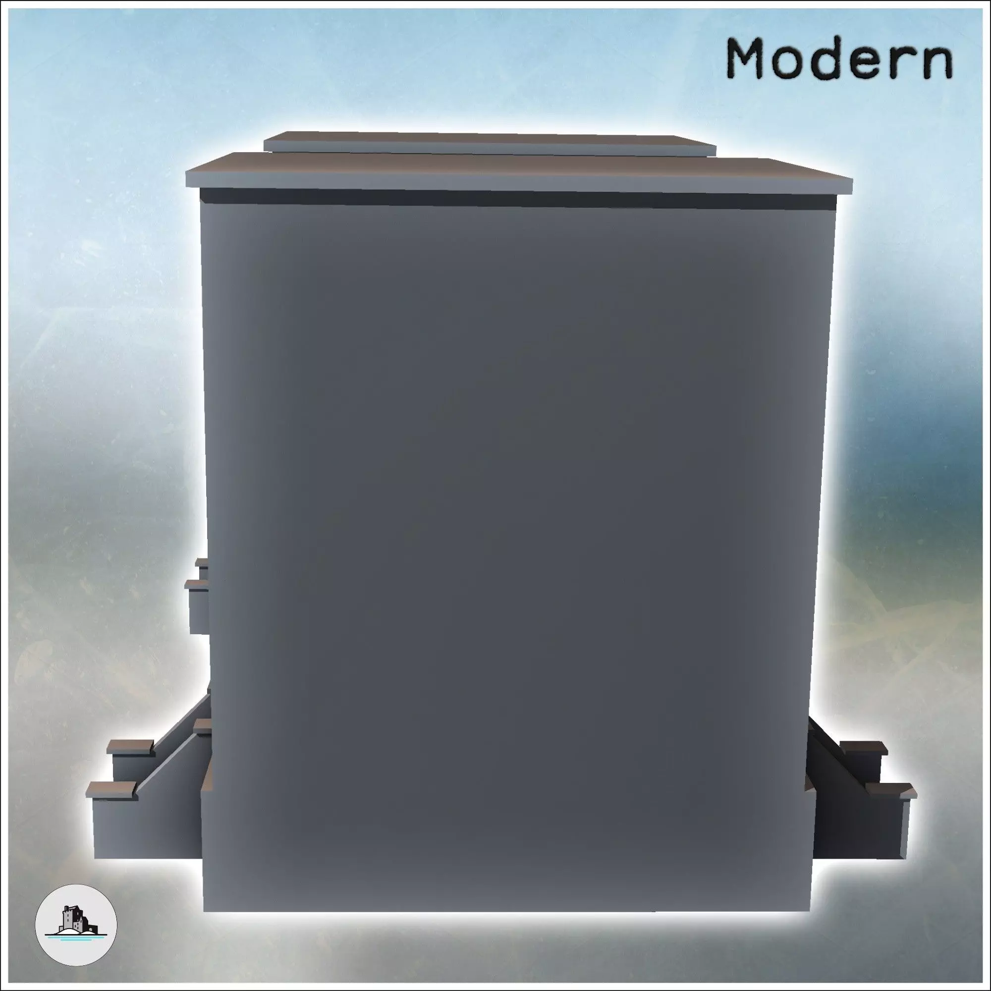 Modern Headquarters Building with Flat Roof Arnhem The Netherlan 3D print model_4