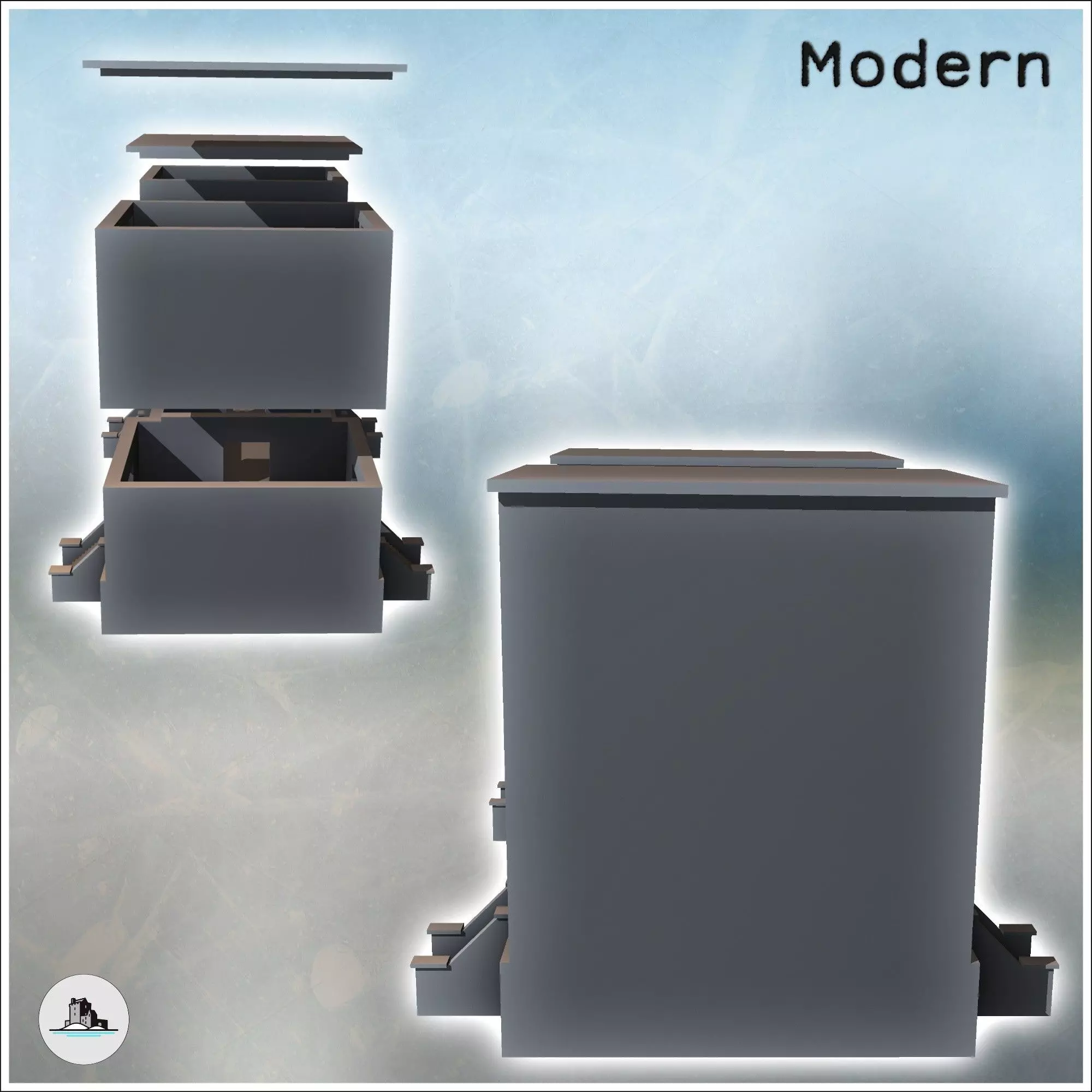 Modern Headquarters Building with Flat Roof Arnhem The Netherlan 3D print model_2