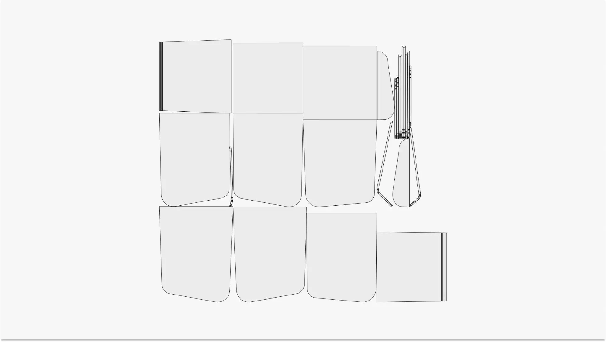 Folded Paper Storage Box 3D print model_10