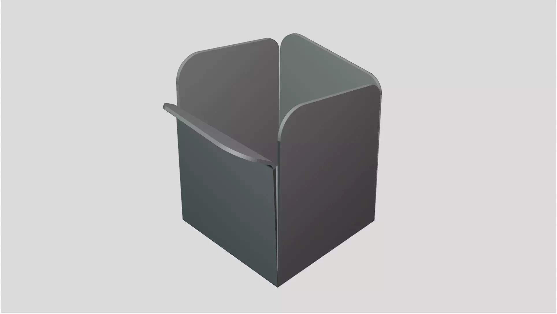 Folded Paper Storage Box 3D print model_8