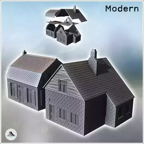 Set of houses on the Son bridge Netherlands - World War Two Seco