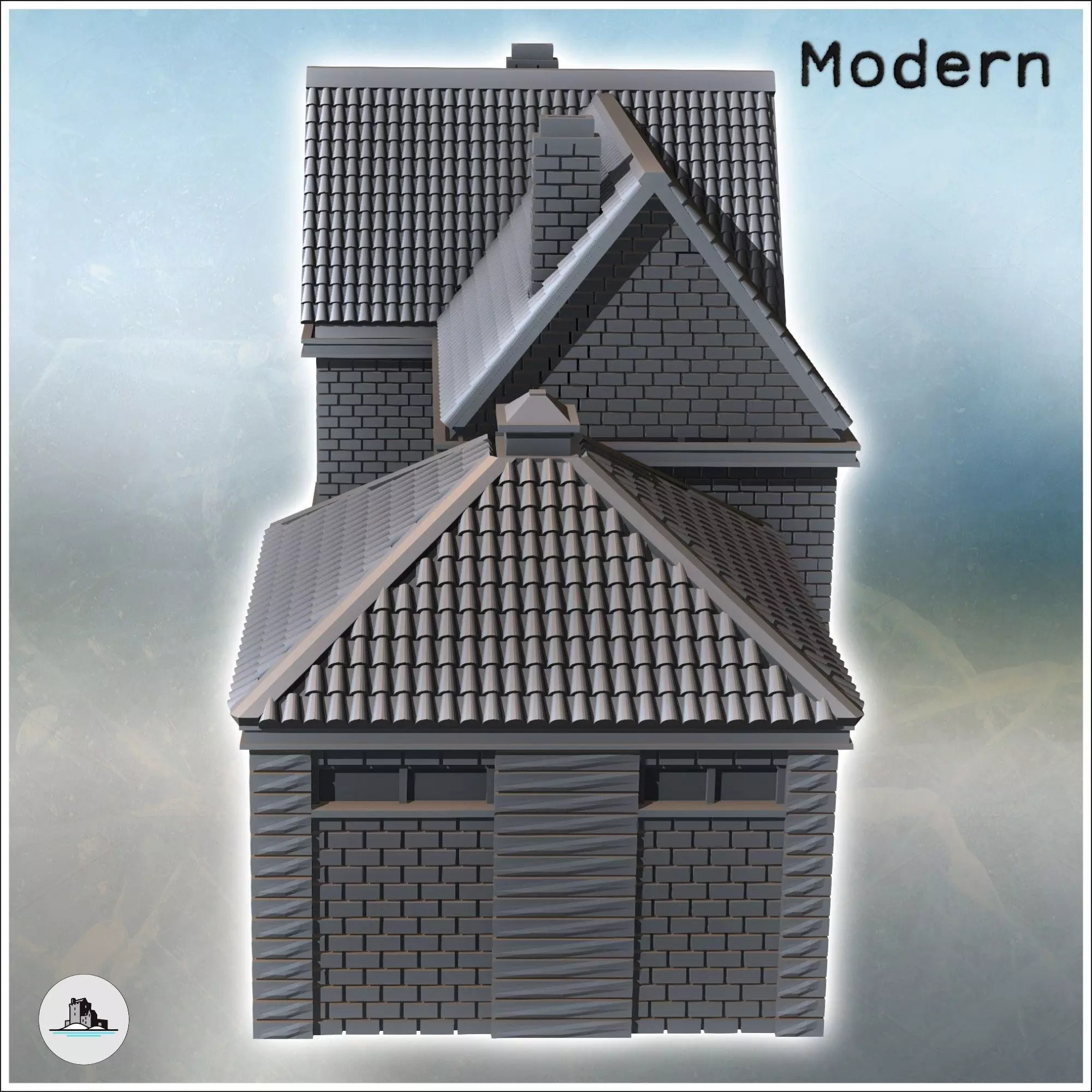 Set of two modern houses Veghel Netherlands - World War Two Seco 3D print model_5