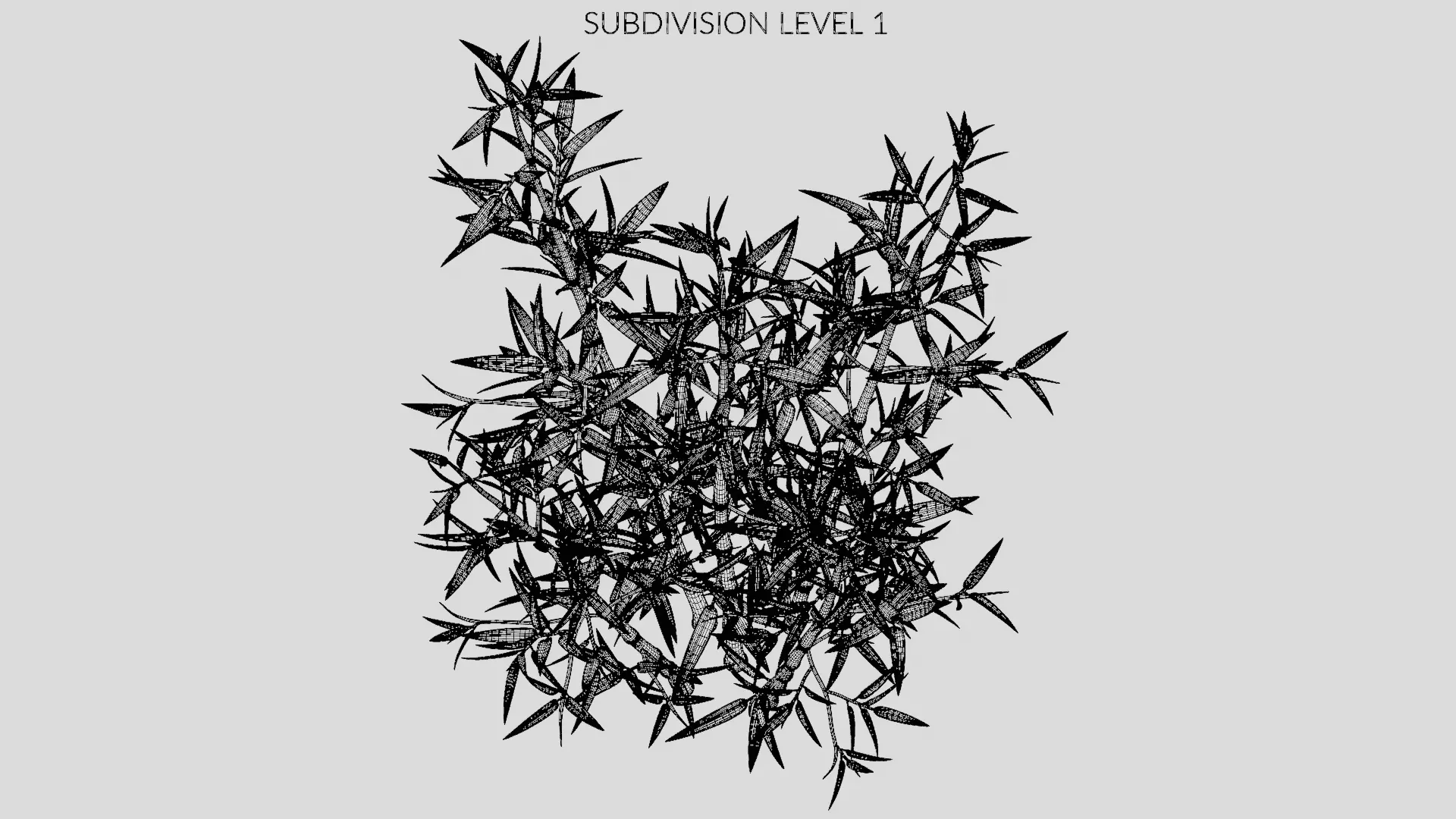 Bamboo Cluster Low-poly 3D model_14