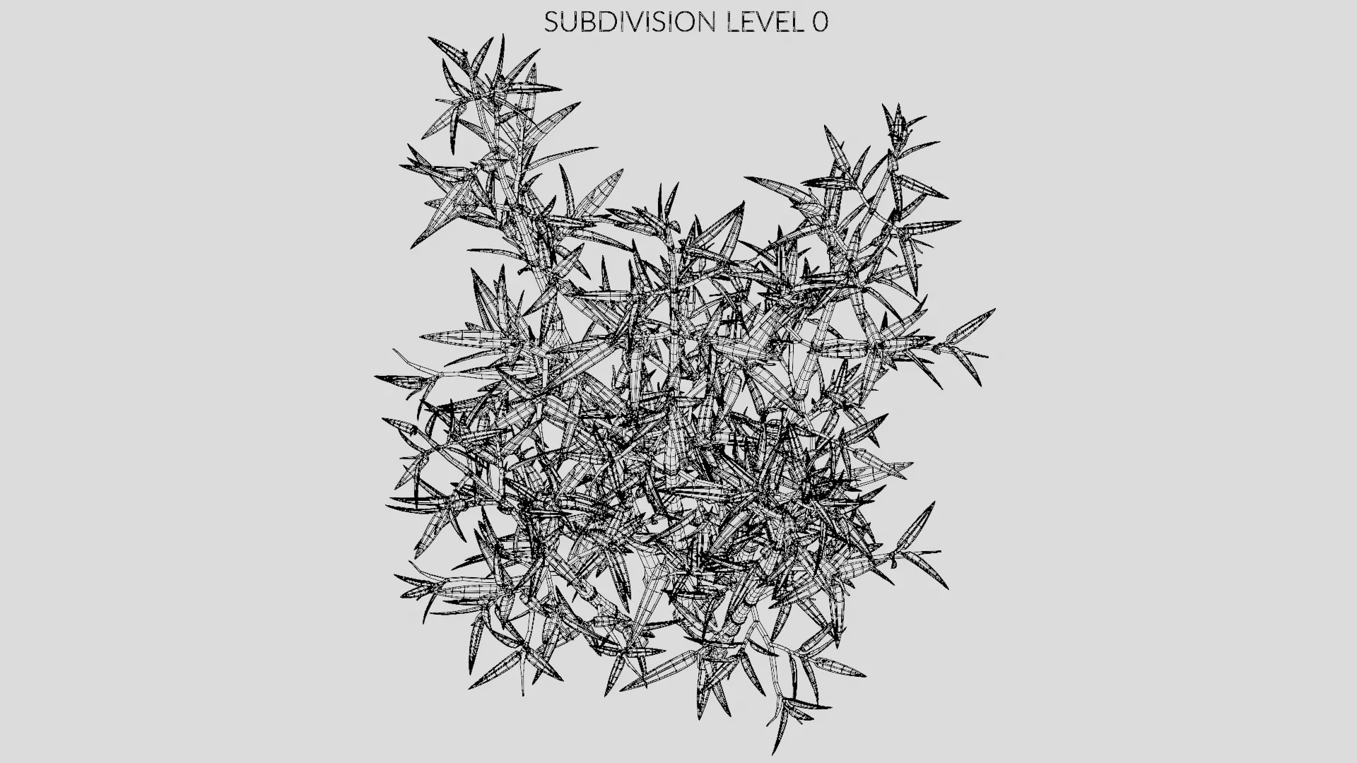 Bamboo Cluster Low-poly 3D model_13