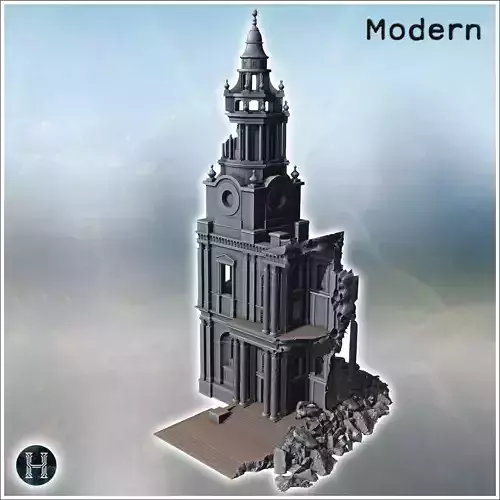 Ornate bell tower with a domed roof detailed arches and visible 