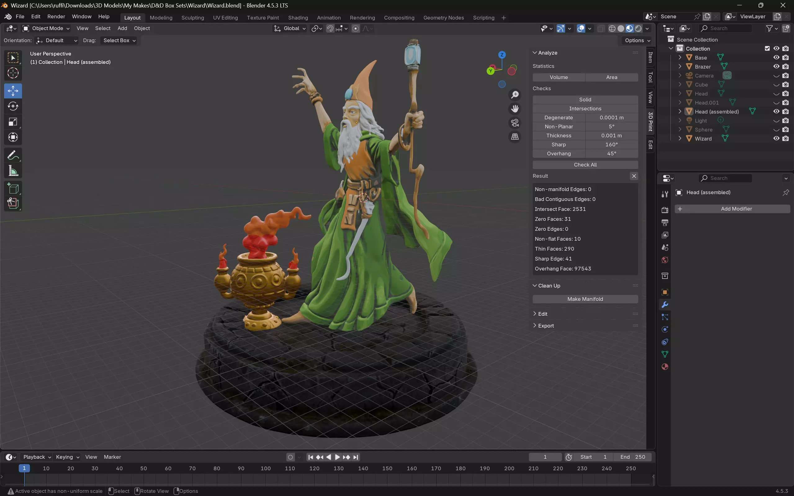 Iconic Blue Box Wizard from DnD Expert Set Cover 3D Print Model 3D print model_2