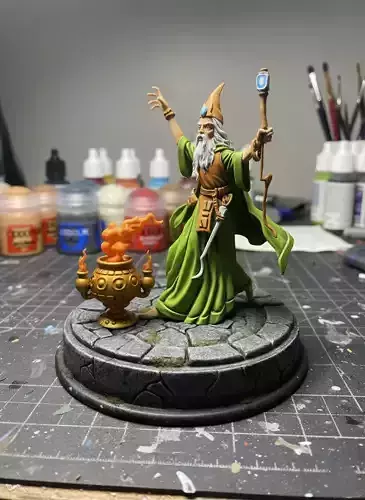 Iconic Blue Box Wizard from DnD Expert Set Cover 3D Print Model