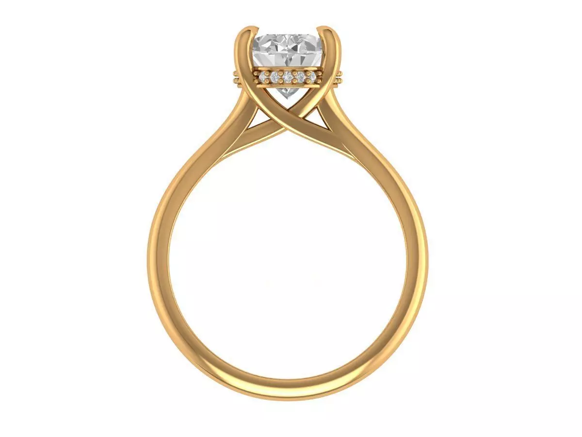Oval Engagement Ring 3D print model_5