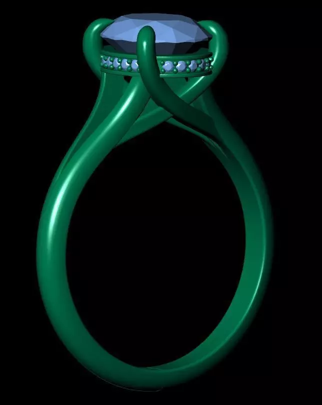 Oval Engagement Ring 3D print model_15