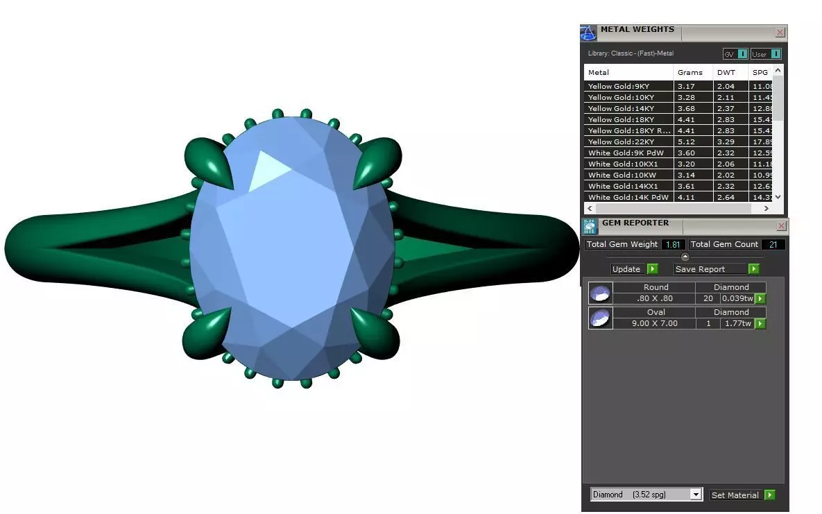 Oval Engagement Ring 3D print model_9