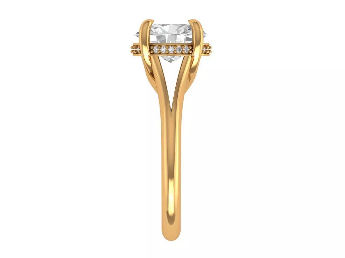 Oval Engagement Ring 3D print model_2