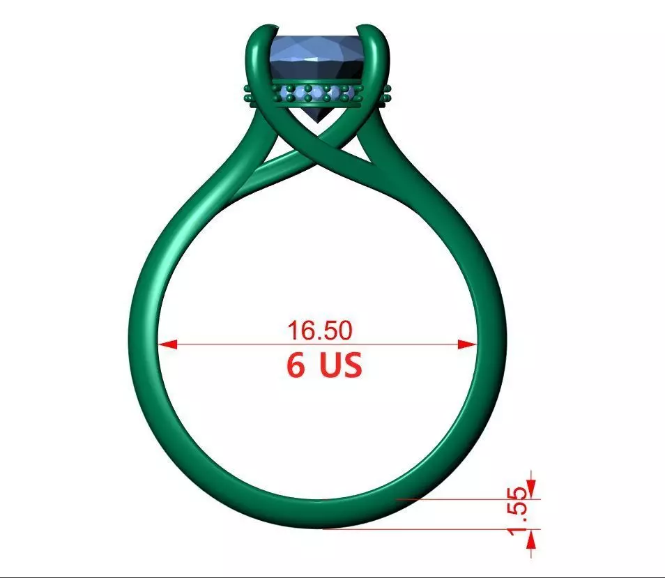 Oval Engagement Ring 3D print model_13