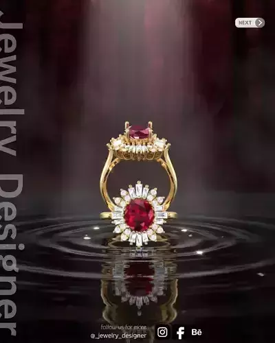 Ruby and Diamond Cocktail Ring