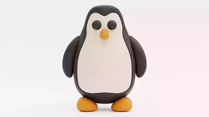 Stylized Clay Penguin