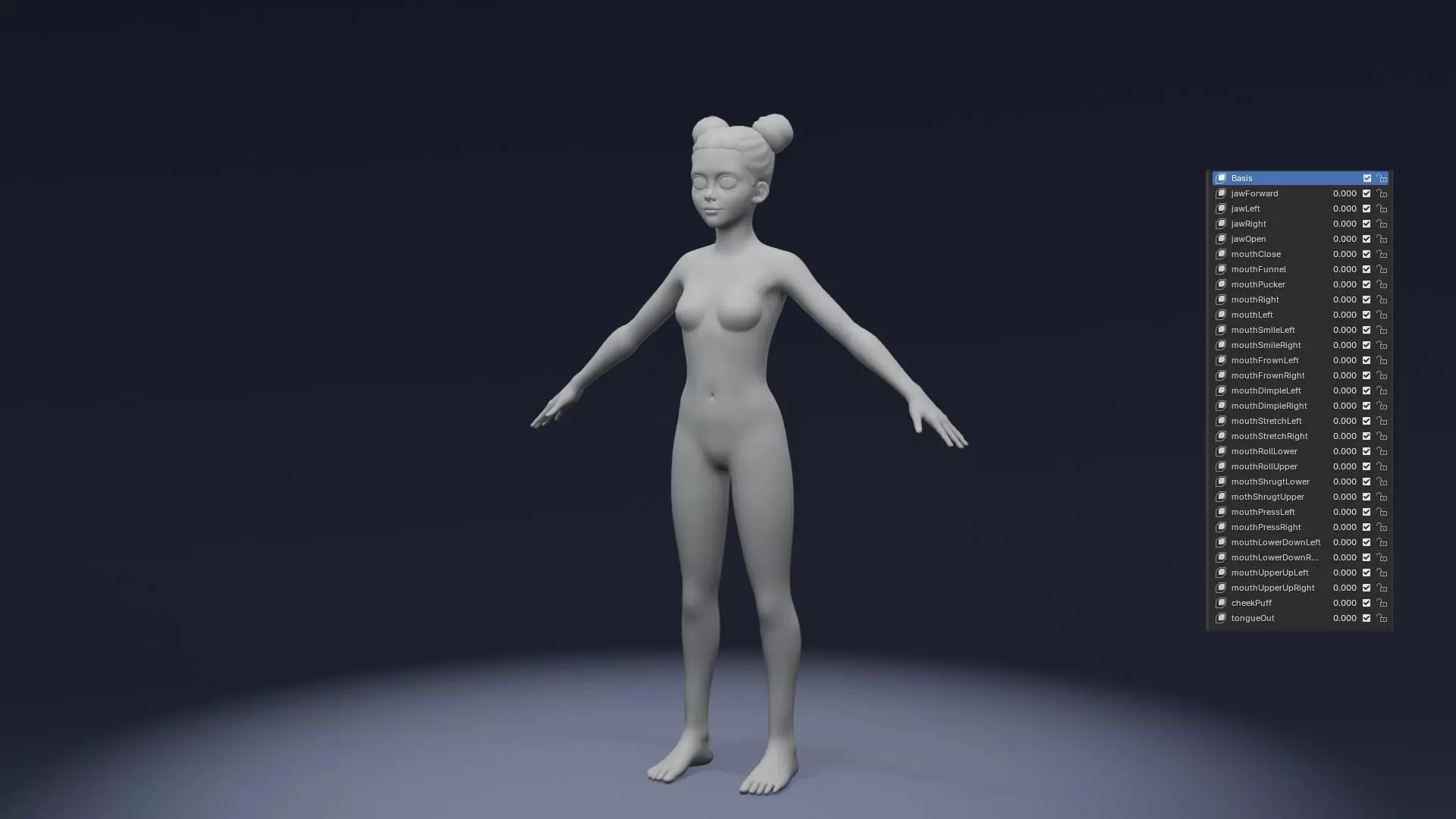 Stylized Human Body Base Mesh Pack Face Rig 76 Sound Effects Low-poly 3D model_79