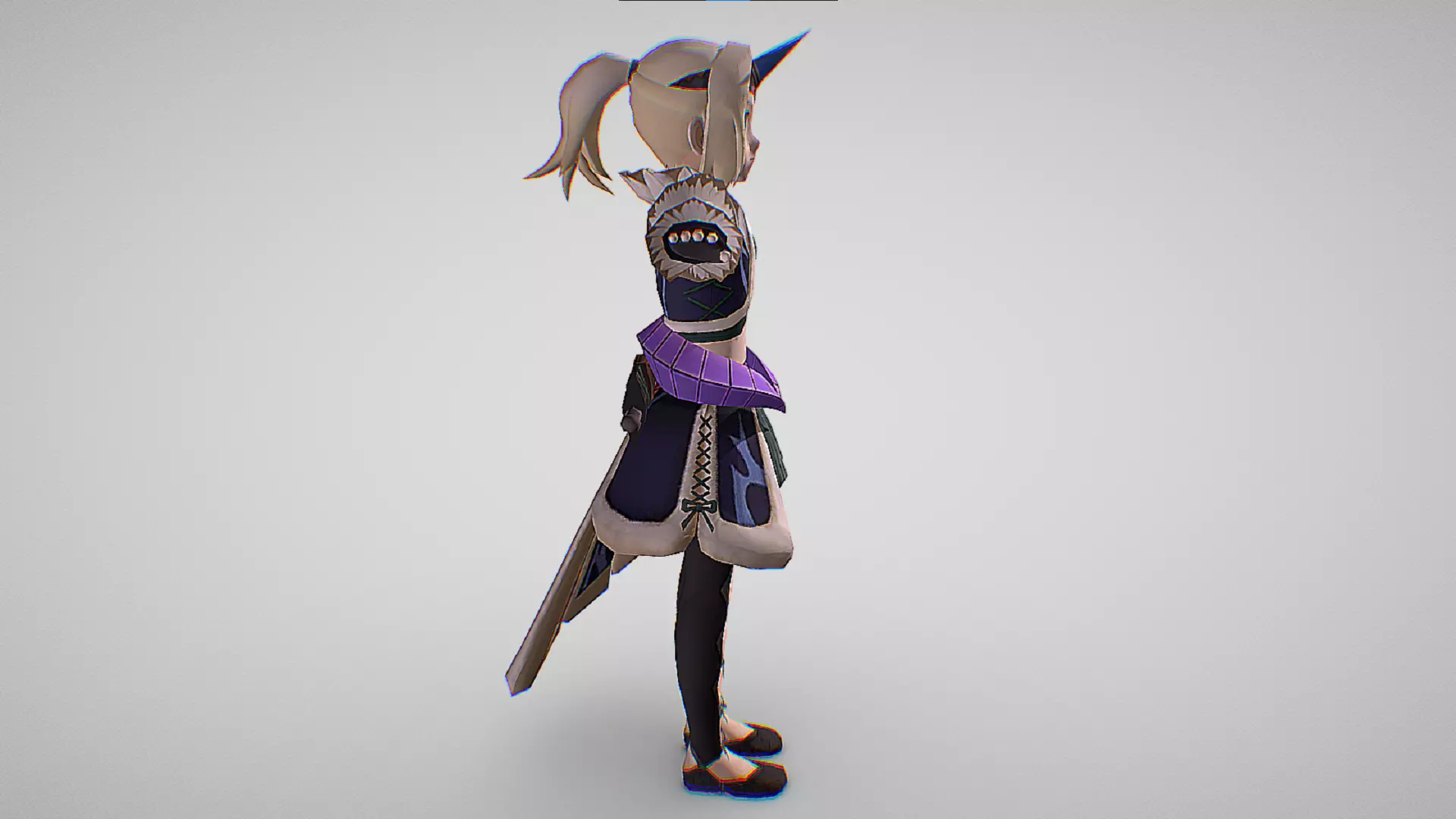 Yuri - Kirin - Blademaster X Armor - Monster Hunter Riders  Low-poly 3D model_4