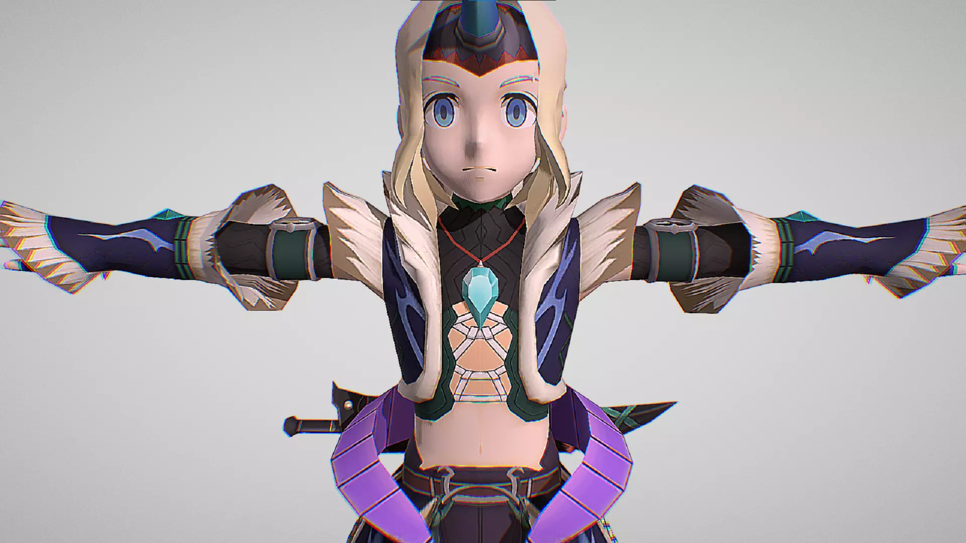 Yuri - Kirin - Blademaster X Armor - Monster Hunter Riders  Low-poly 3D model_0
