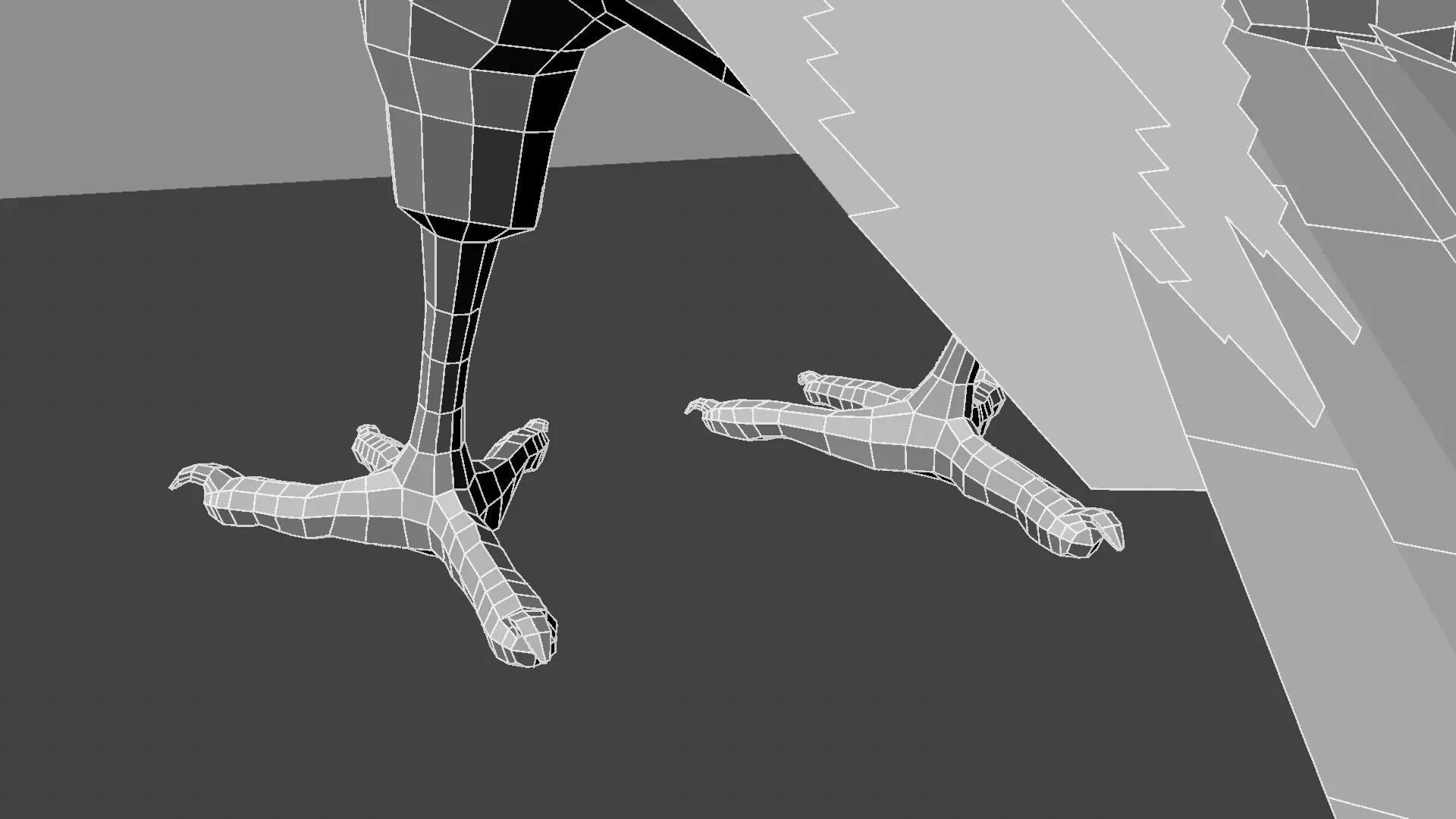 Blue wing mountain tanager close wing Animation with Blend Shape 3D model_39