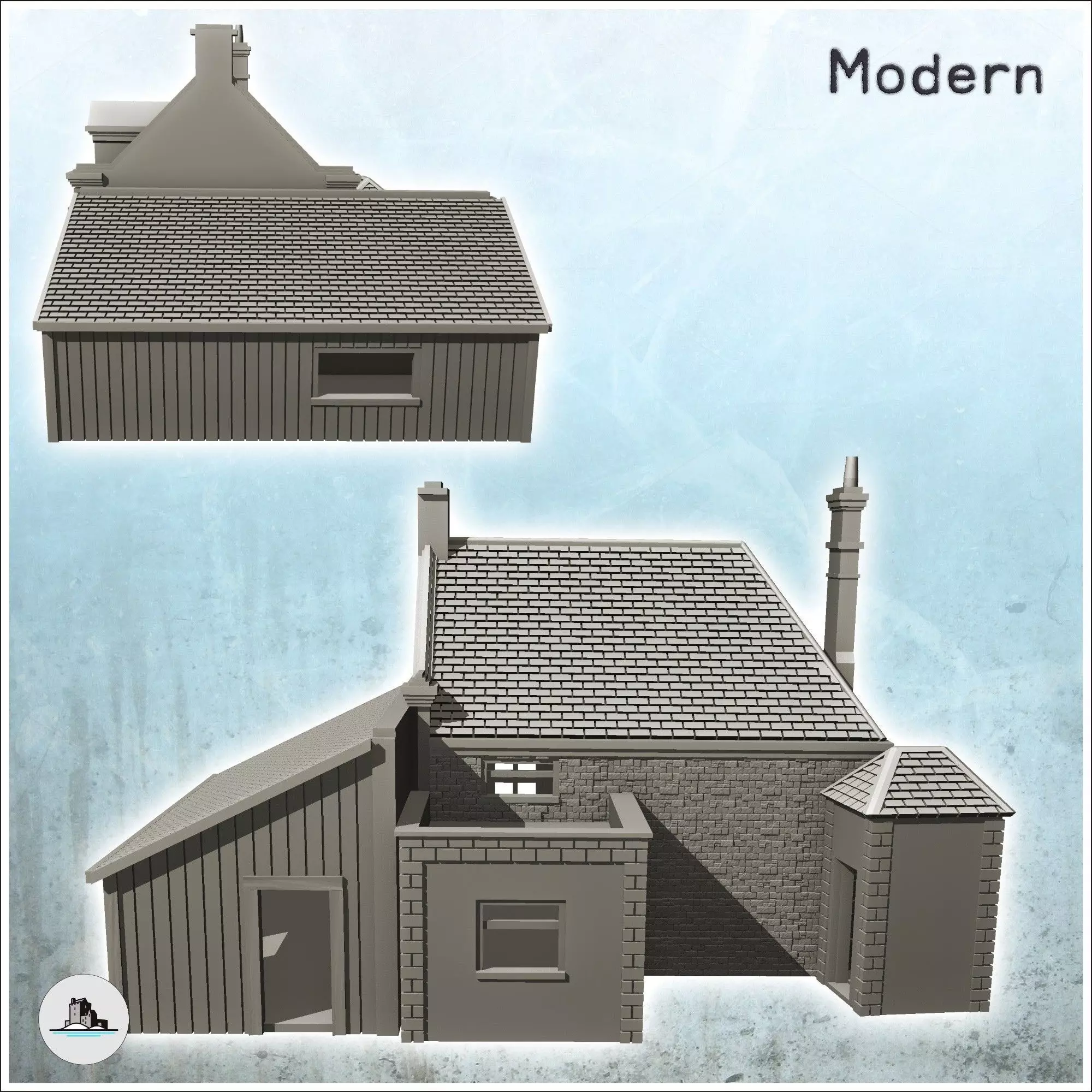 Building 1909 Pegasus Bridge Normandy - World War Two Second WWI 3D print model_4