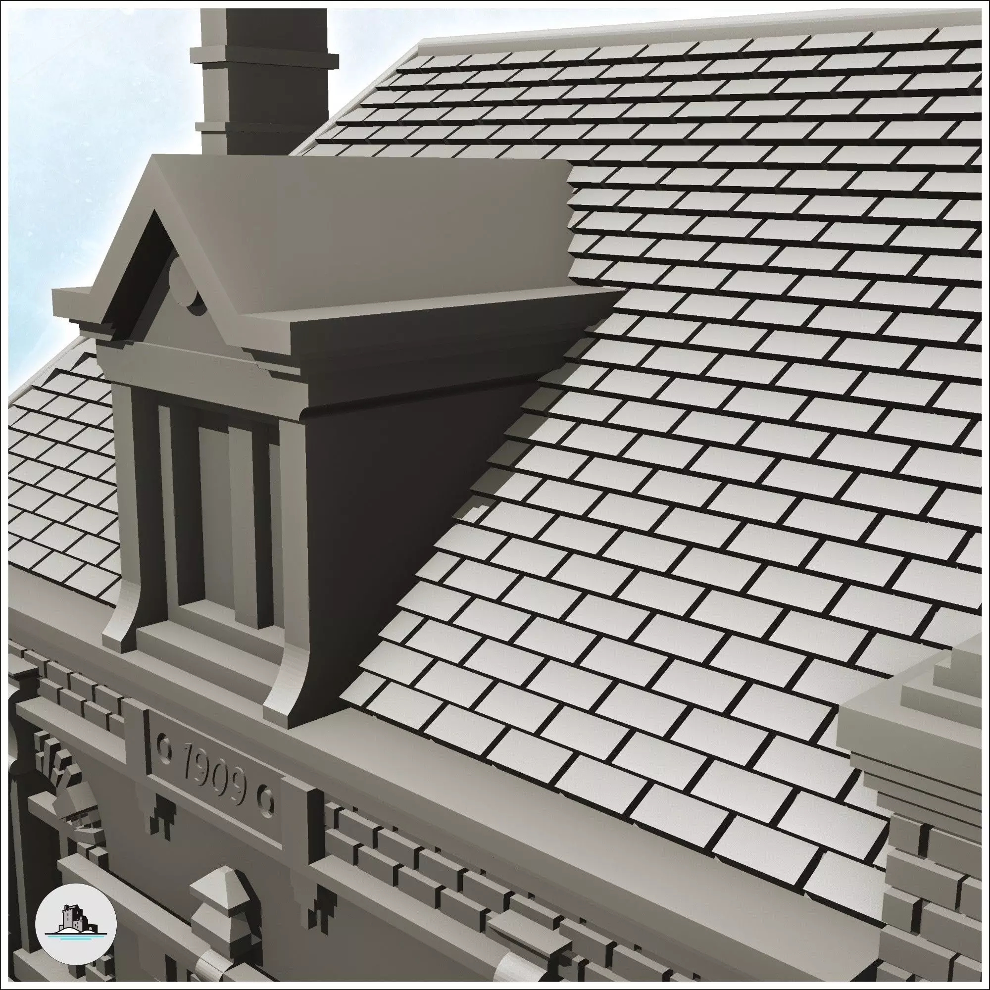 Building 1909 Pegasus Bridge Normandy - World War Two Second WWI 3D print model_8