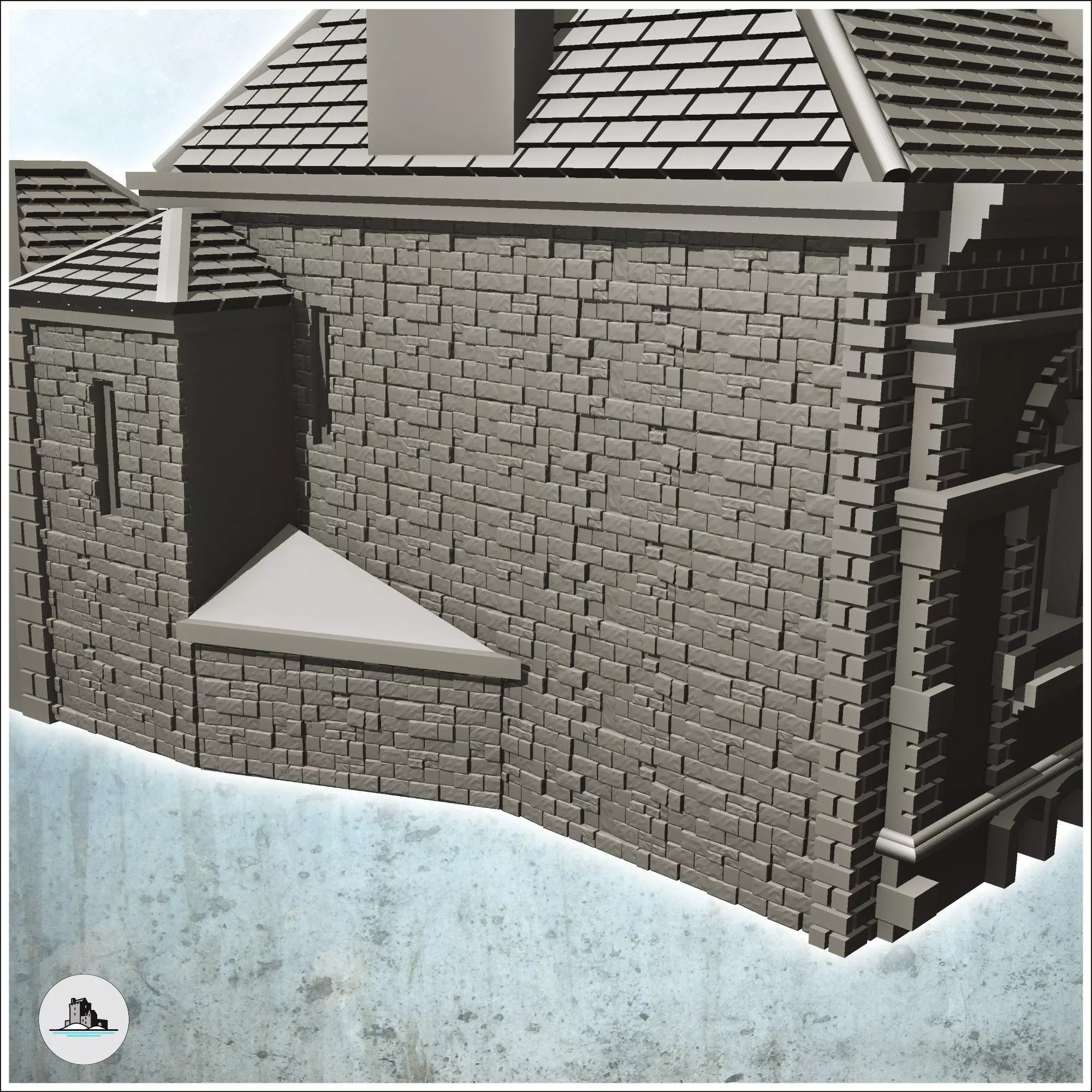 Building 1909 Pegasus Bridge Normandy - World War Two Second WWI 3D print model_7