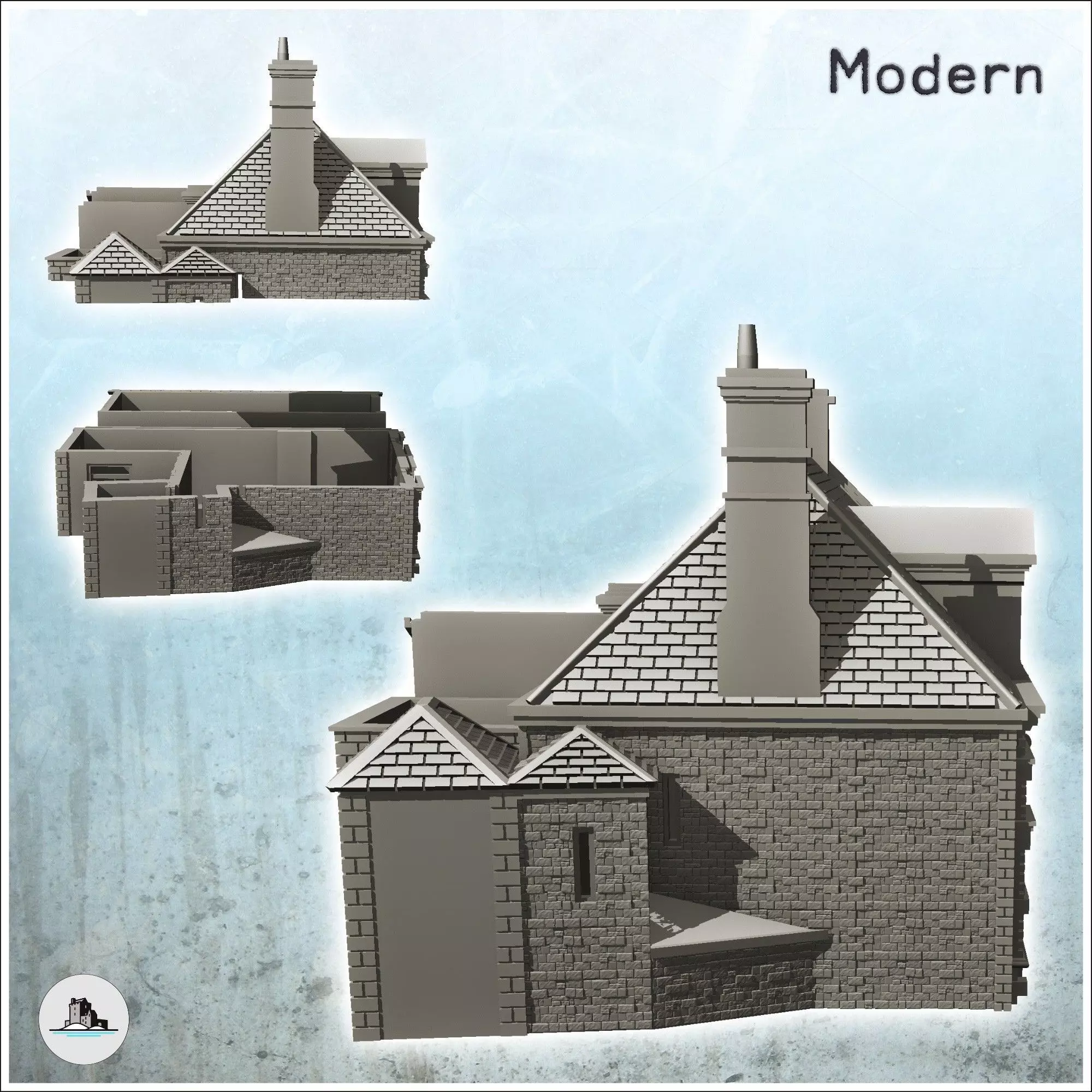 Building 1909 Pegasus Bridge Normandy - World War Two Second WWI 3D print model_3