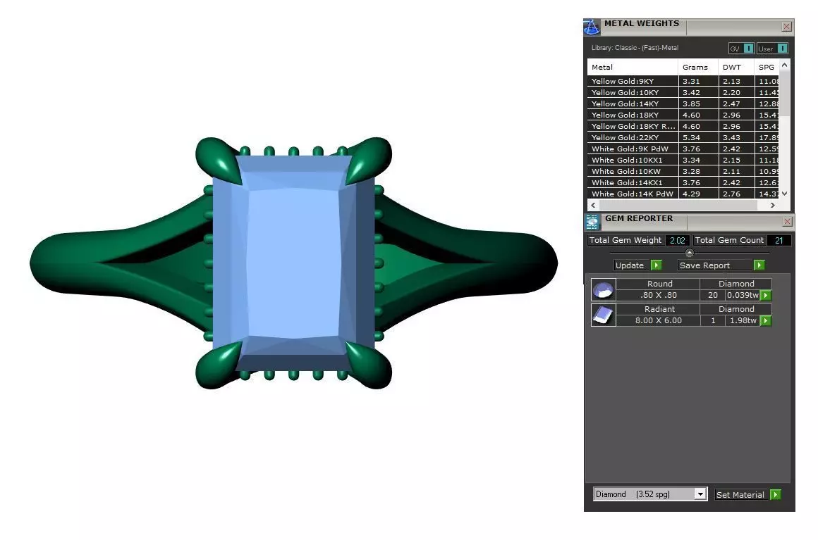 Radiant Engagement Ring 3D print model_9