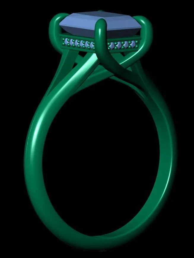 Radiant Engagement Ring 3D print model_15
