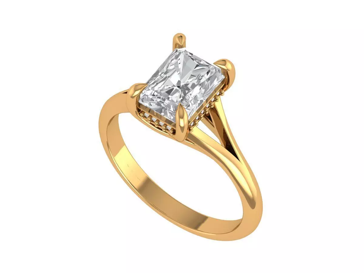 Radiant Engagement Ring 3D print model_3
