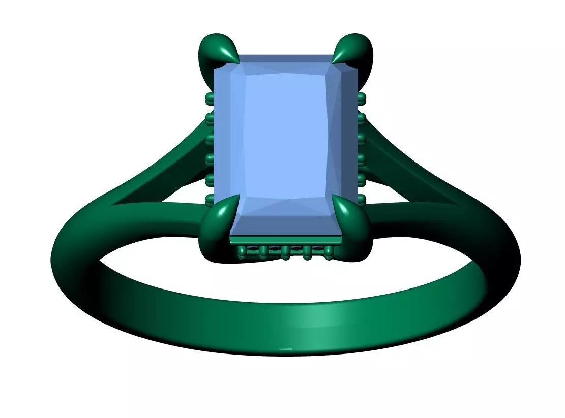 Radiant Engagement Ring 3D print model_8