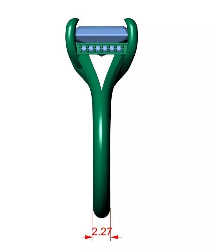 Radiant Engagement Ring 3D print model_13