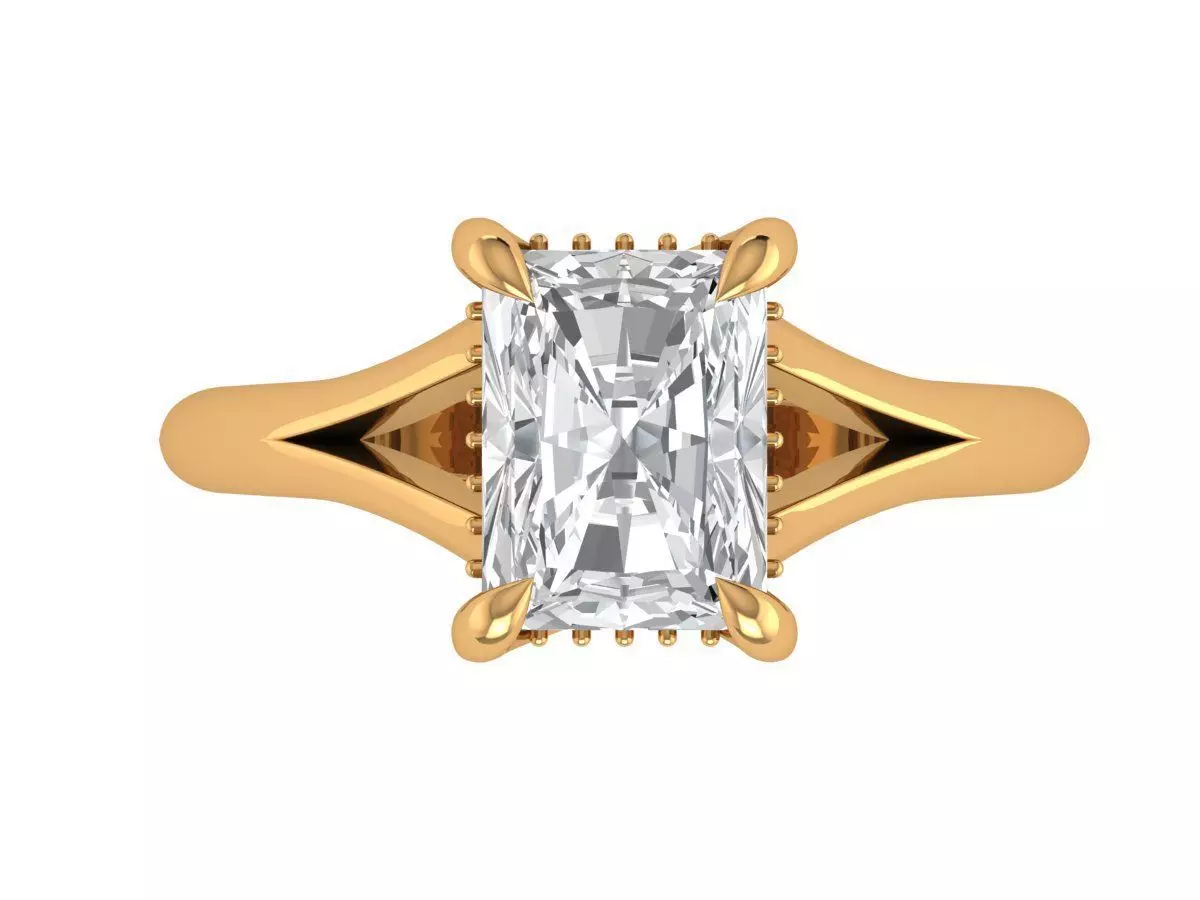 Radiant Engagement Ring 3D print model_1