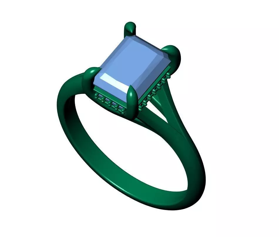 Radiant Engagement Ring 3D print model_7