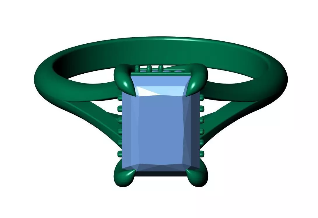 Radiant Engagement Ring 3D print model_11