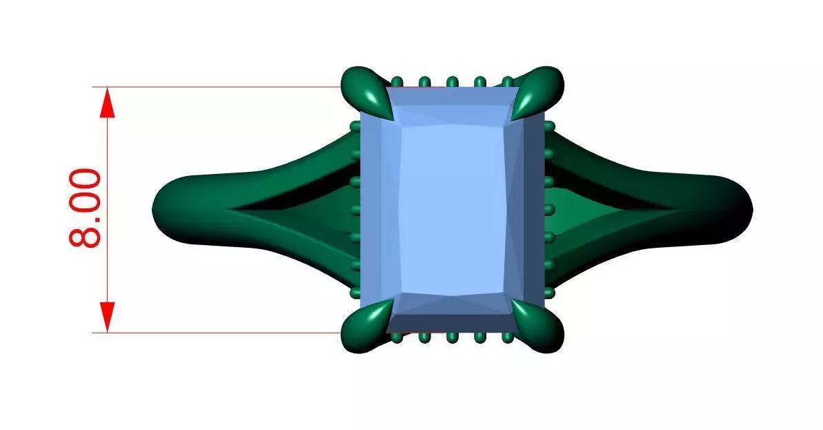 Radiant Engagement Ring 3D print model_10