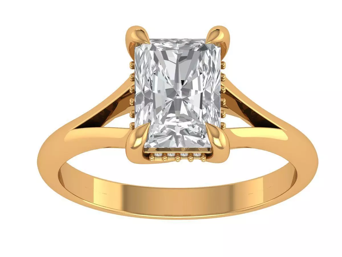 Radiant Engagement Ring 3D print model_2
