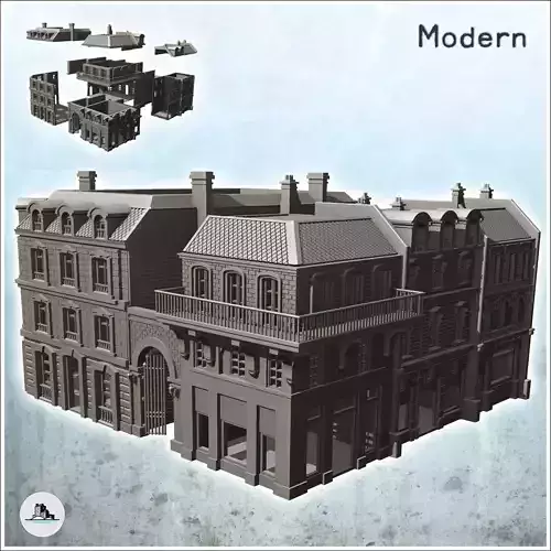 Urban block building with portal intact version 6 - Modern WW2 W