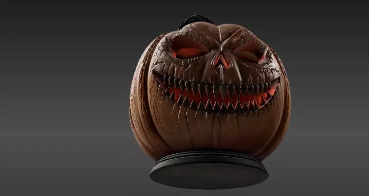 Spooky Teeth Jack-O-Lantern Pumpkin 3D Model Printable 3D model_9