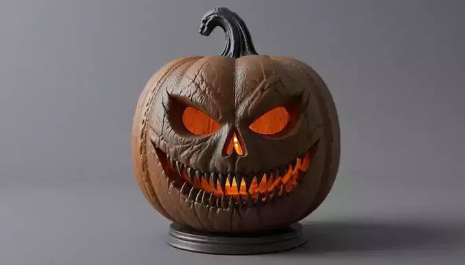 Spooky Teeth Jack-O-Lantern Pumpkin 3D Model Printable