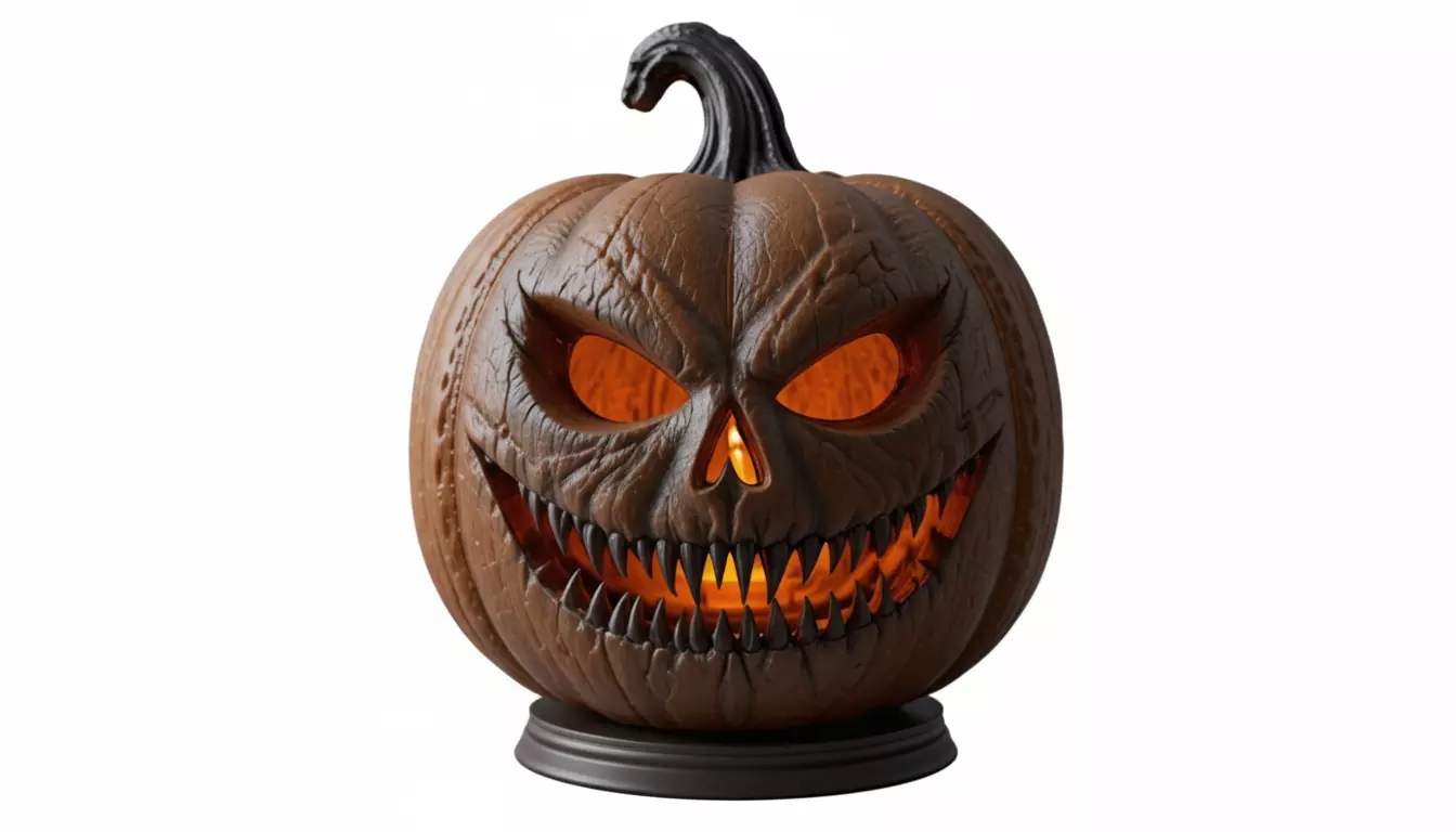 Spooky Teeth Jack-O-Lantern Pumpkin 3D Model Printable 3D model_1