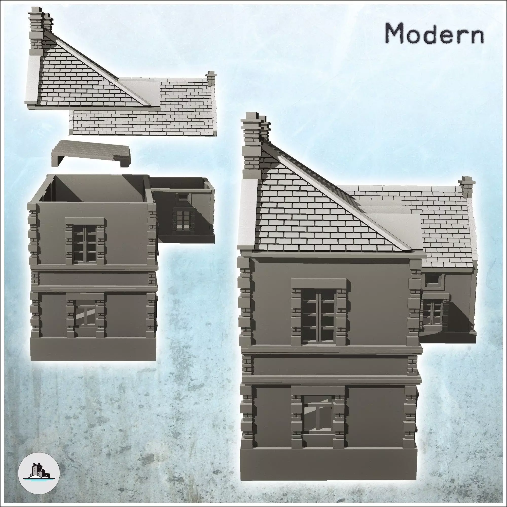 Farmhouse La Chaumiere Pegasus Bridge Normandy 8 - World War Two 3D print model_2