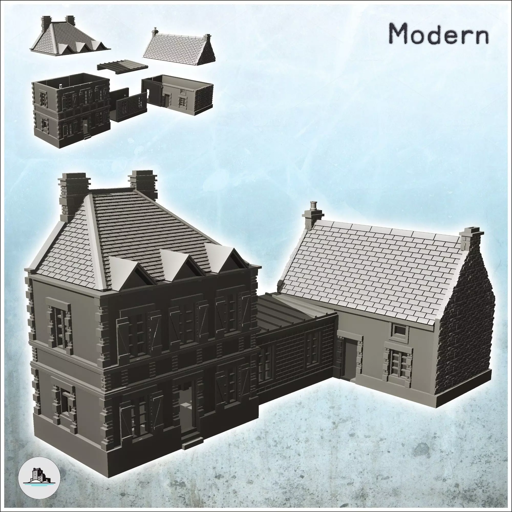 Farmhouse La Chaumiere Pegasus Bridge Normandy 8 - World War Two 3D print model_0