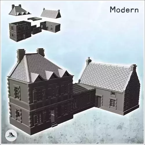 Farmhouse La Chaumiere Pegasus Bridge Normandy 8 - World War Two 3D print model Farmhouse La Chaumiere Pegasus Bridge Normandy 8 - World War Two 3D print model