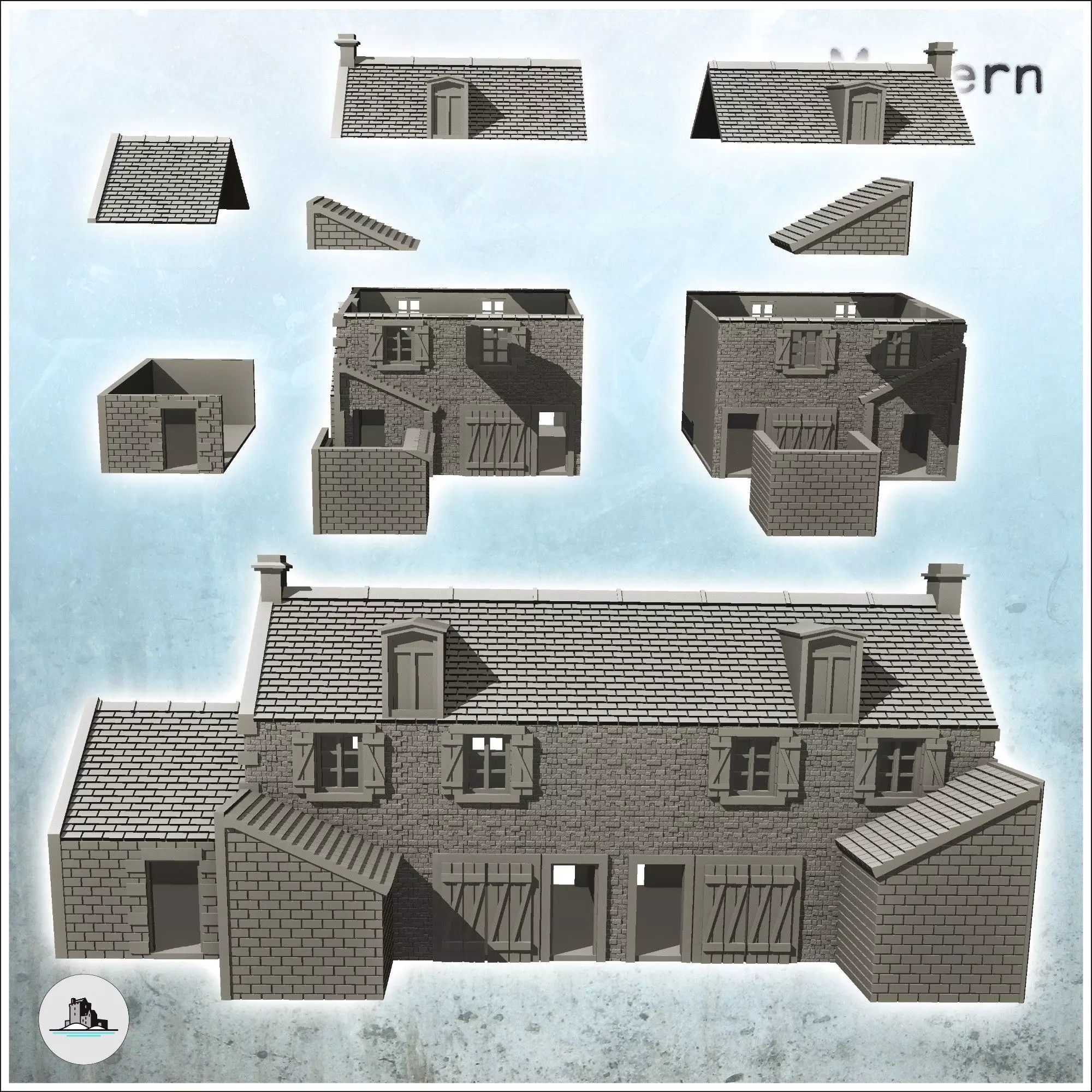 Farmhouse La Chaumiere Pegasus Bridge Normandy 9 - World War Two 3D print model_2