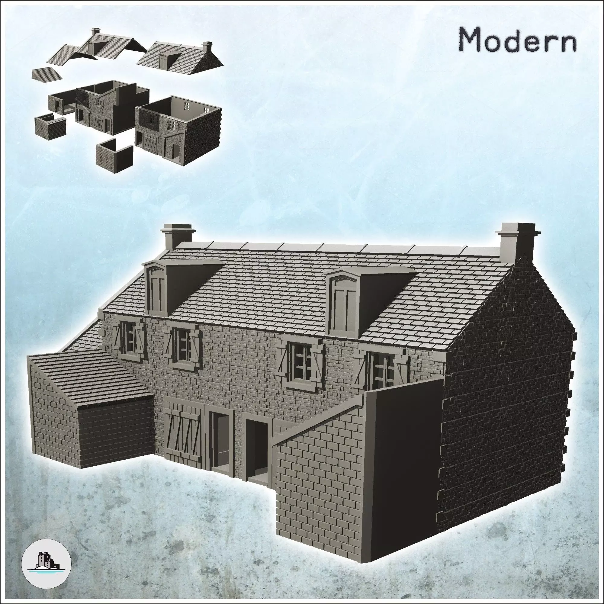 Farmhouse La Chaumiere Pegasus Bridge Normandy 9 - World War Two 3D print model_0