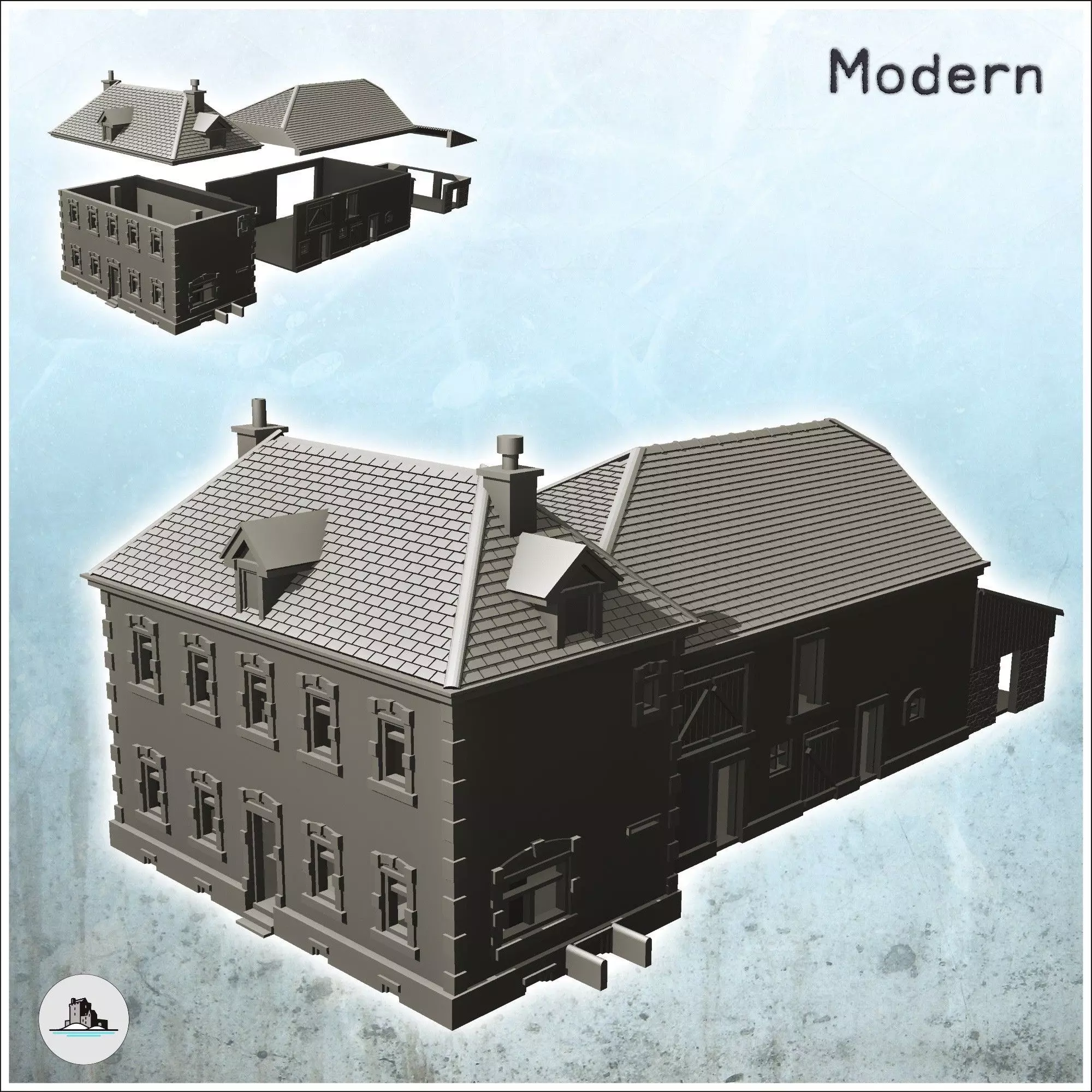 House with barn Foy Ardennes Belgium 12 - Modern WW2 WW1 World W 3D print model_0